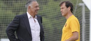 Il Presidente della Roma James Pallotta con l'allenatore Rud