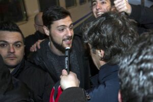 arrivo di Mattia Destro - nuovo calciatore del Milan - in stazio