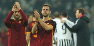 during the Serie A match between Juventus FC and AS Roma at Juventus Arena on January 24, 2016 in Turin, Italy.