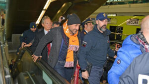 New AS Roma headcoach Luciano Spalletti arrives at Fiumicino airport, Rome, Italy. ANSA/Telenews