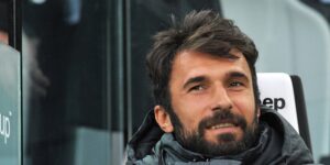 TURIN, ITALY - APRIL 19: Mirko Vucinic of Juventus sits on the bench during the Serie A match between Juventus and Bologna FC at Juventus Arena on April 19, 2014 in Turin, Italy. (Photo by Valerio Pennicino/Getty Images)