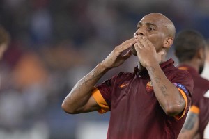 ROMA CSKA MOSCA CHAMPIONS 2014/2015 ALL'OLIMPICO DI ROMA SI AFFRONTANO LA ROMA E IL CSKA di Mosca MAICON (fotoTedeschi)