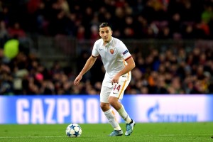 BARCELONA, SPAIN - NOVEMBER 24: AS Roma player Konstantinos Manolas in action during the UEFA Champions League Group E match between FC Barcelona and AS Roma at Camp Nou on November 24, 2015 in Barcelona, Spain. (Photo by Luciano Rossi/AS Roma via Getty Images)