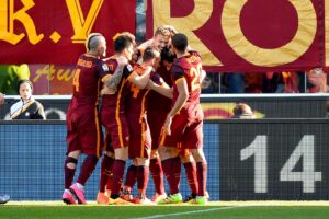 LaPresse - Valter Parisotto 13/03/2016 Udine (Italia) Sport Calcio Udinese - Roma Campinato di Calcio serie A TIM 2015 2016 Stadio Dacia Arena Nella foto: Edin Dzeko esulta dopo il gol della Roma Photo LaPresse - Valter Parisotto 13 March 2016 Udine (Italy) Sport Soccer Udinese - Roma Italian Football Championship League A TIM 2015 2016 Dacia Arena In the Photo: Edin Dzeko of Roma celebrates scoring.