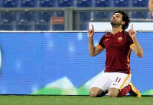 Roma 04-03-2016 Stadio Olimpico Campionato Italiano 2015/2016 Roma-Fiorentina: nella foto:esultanza Salah Foto-Gmt