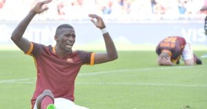Antonio Rudiger of AS Roma, reacts during the Italian serie A soccer match between AS Roma and US Sassuolo at the Olympic stadium in Rome, 20 September 2015. ANSA / MAURIZIO BRAMBATTI