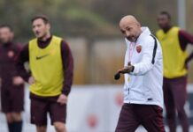 Trigoria, Spalletti lavora sugli schemi offensivi. Gervinho out, Florenzi in attacco