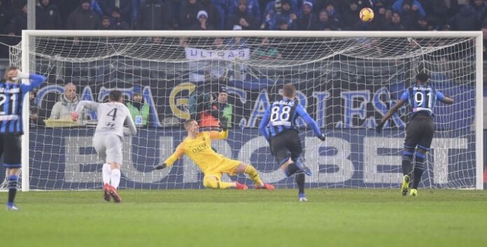 atalanta-roma rigore olsen