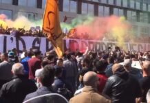 Roma, contestazione della Curva Sud all’Eur: presenti mille tifosi. Cori contro Pallotta, Baldini e Baldissoni (FOTO-VIDEO)