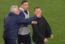 Fenerbahce-Galatasaray: caos in campo, interviene la polizia. Mourinho mette la mano in faccia a Buruk (VIDEO)